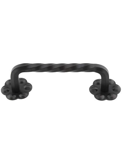 Normandy Thin Twist Pull - 3 1/8 inch Center-to-Center in Matte Black.